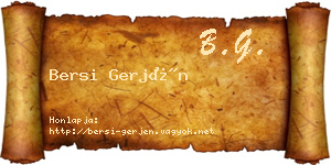 Bersi Gerjén névjegykártya